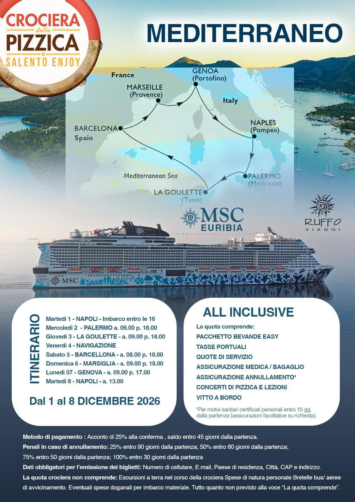 Crociera della Pizzica - Mediterraneo MSC Euribia